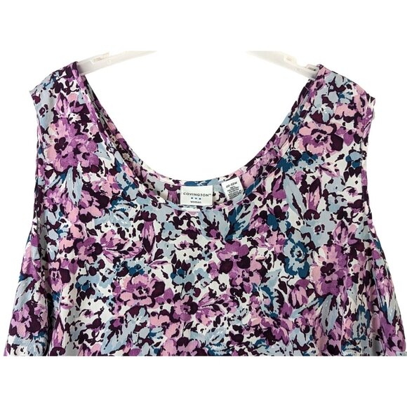 Covington Women Plus size 22W Floral Shell Top Grandmacore Pullover Office - Picture 2 of 7